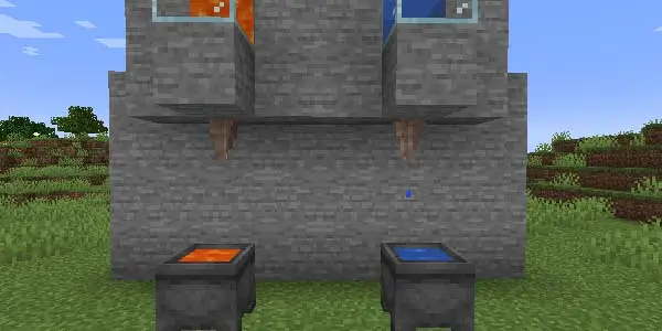 가마솥에 채워지고 있는 용암과 물