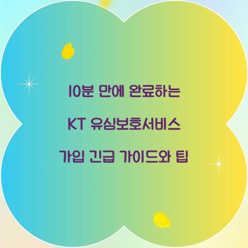 10분 만에 완료하는 KT 유심보호서비스 가입 긴급 가이드