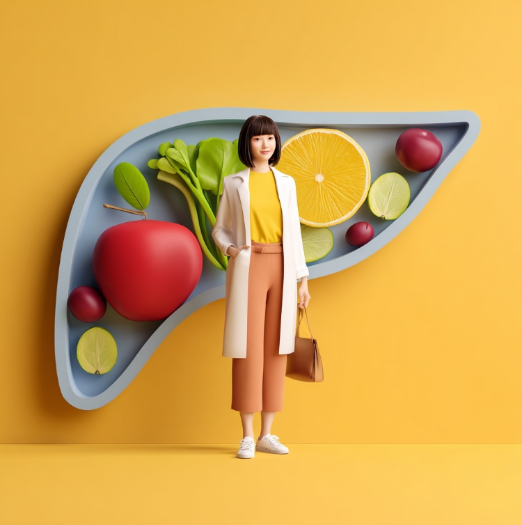 간건강에 대한 좋은 음식 일러스트