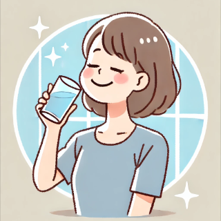 물을 마시는 여성의 모습