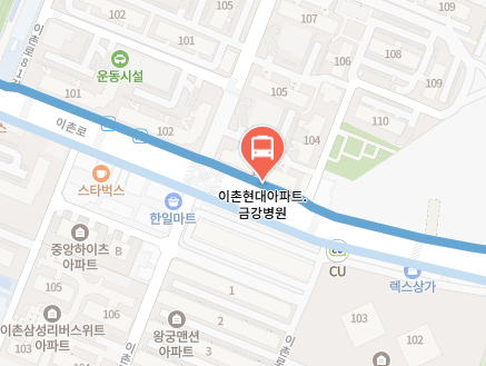 이촌현대아파트.금강병원에서 인천공항 리무진 공항버스(6010번) 지도 위치