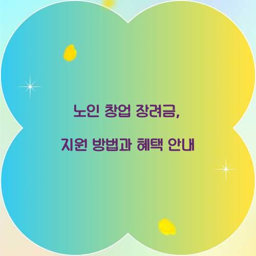 노인 창업 장려금