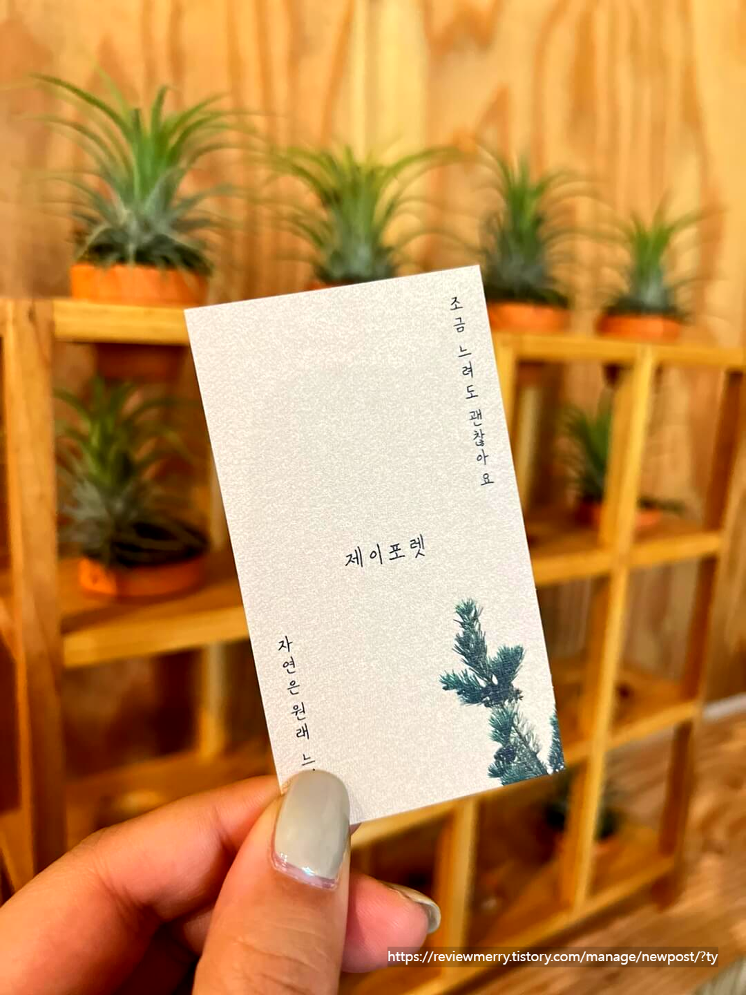 제이포렛 명함 앞면