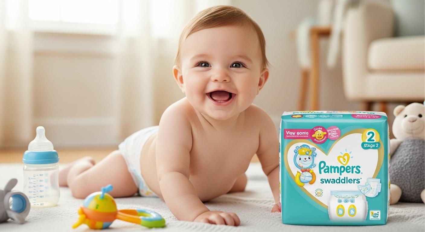 팸퍼스 기저귀 2단계