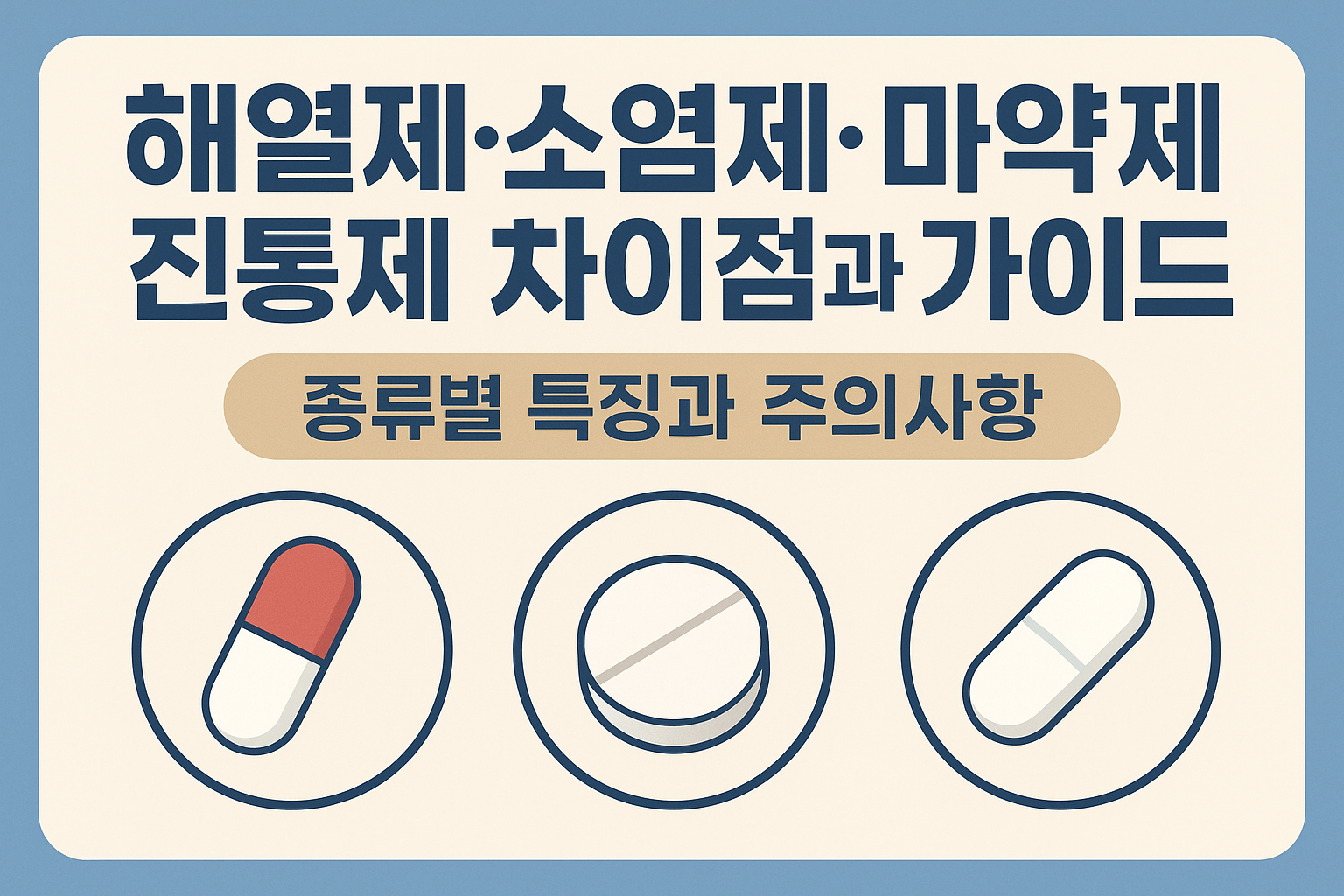 해열제·소염제·마약성 진통제 차이점과 가이드