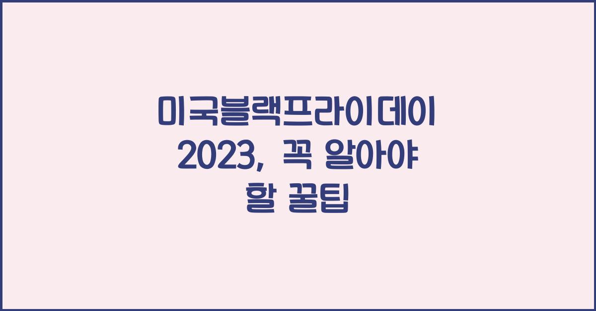 미국블랙프라이데이