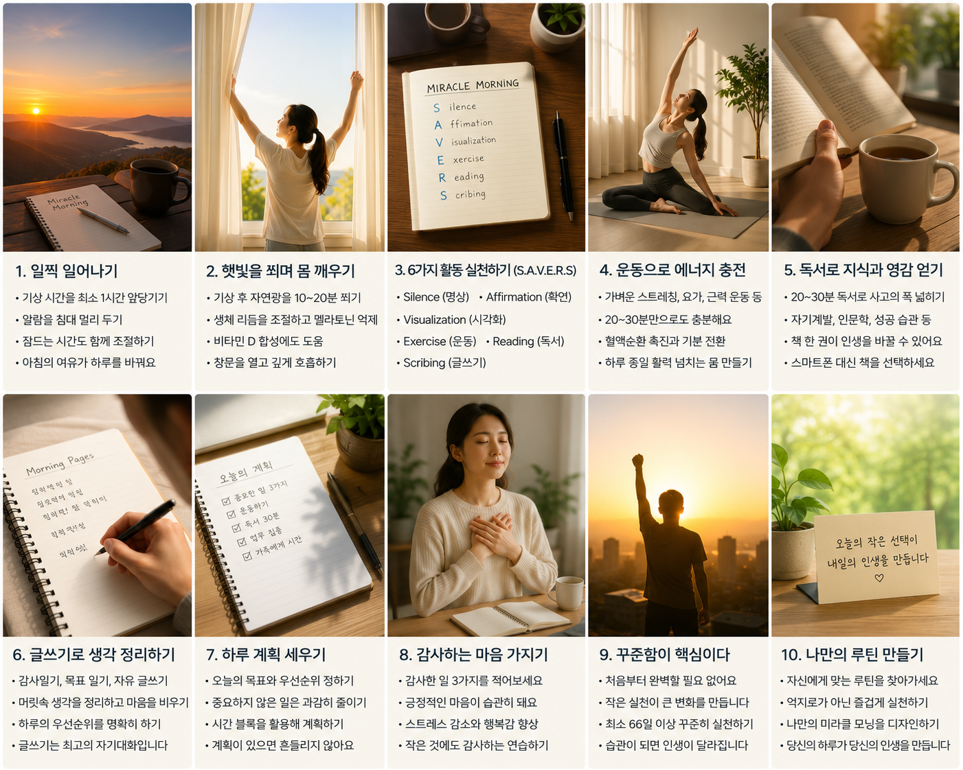정신 건강에 좋은 아침 루틴