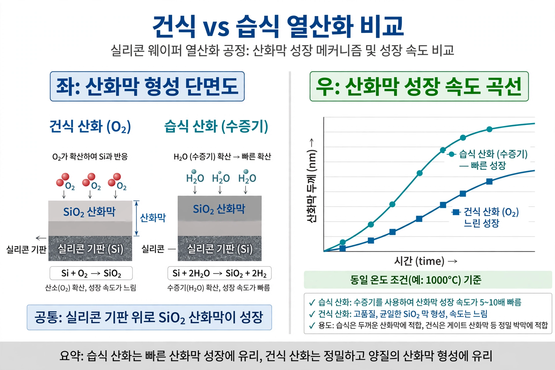 건식/습식 산화 비교