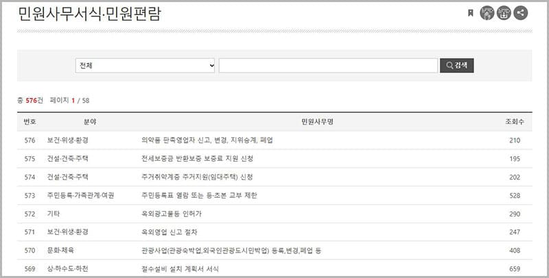 민원 서식 편람 자료실