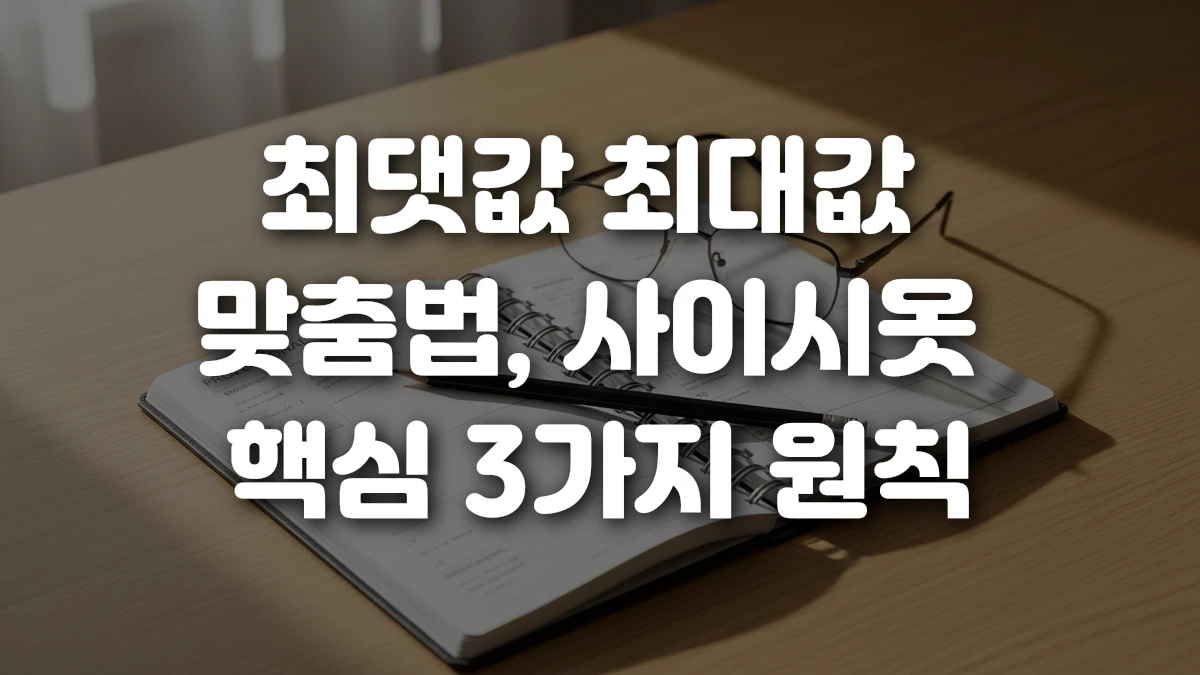 최댓값 최대값 맞춤법 사이시옷 핵심 3가지 원칙