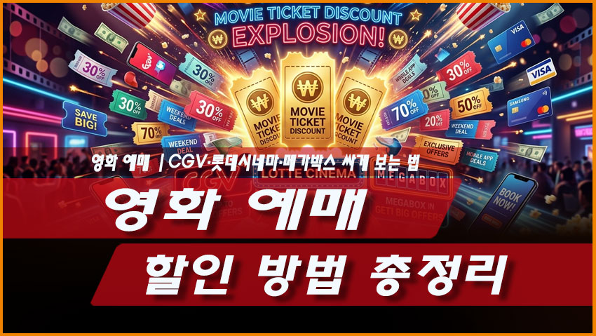 영화 예매 할인 방법 총정리｜CGV&middot;롯데시네마&middot;메가박스 싸게 보는 법
