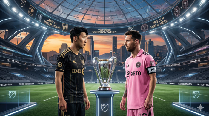 손흥민과 메시의 MLS 결승 대결 상상 이미지