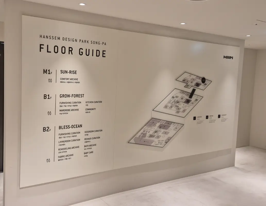 한샘 디자인 파크 층별 안내 상세