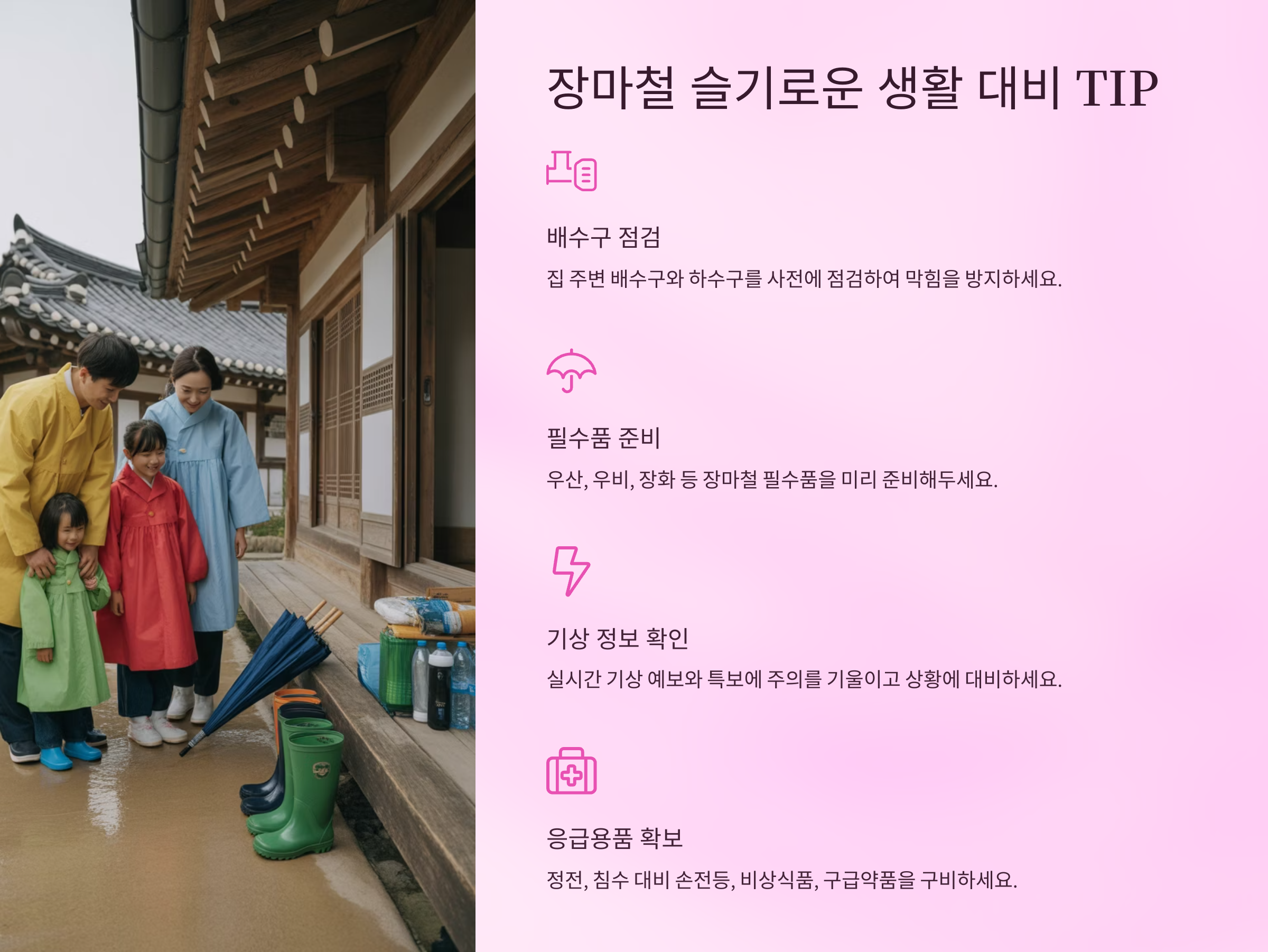 장마철, 이것만은 꼭! 슬기로운 대비 생활 👩💼👨💻