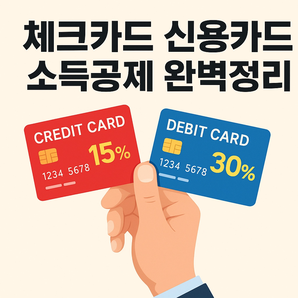 체크카드 신용카드 소득공제 혜택 비교 쉬운 설명