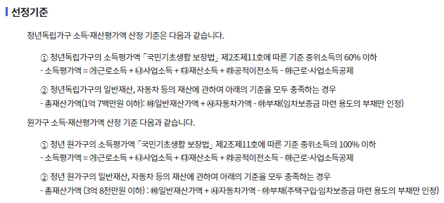 청년월세지원 기준