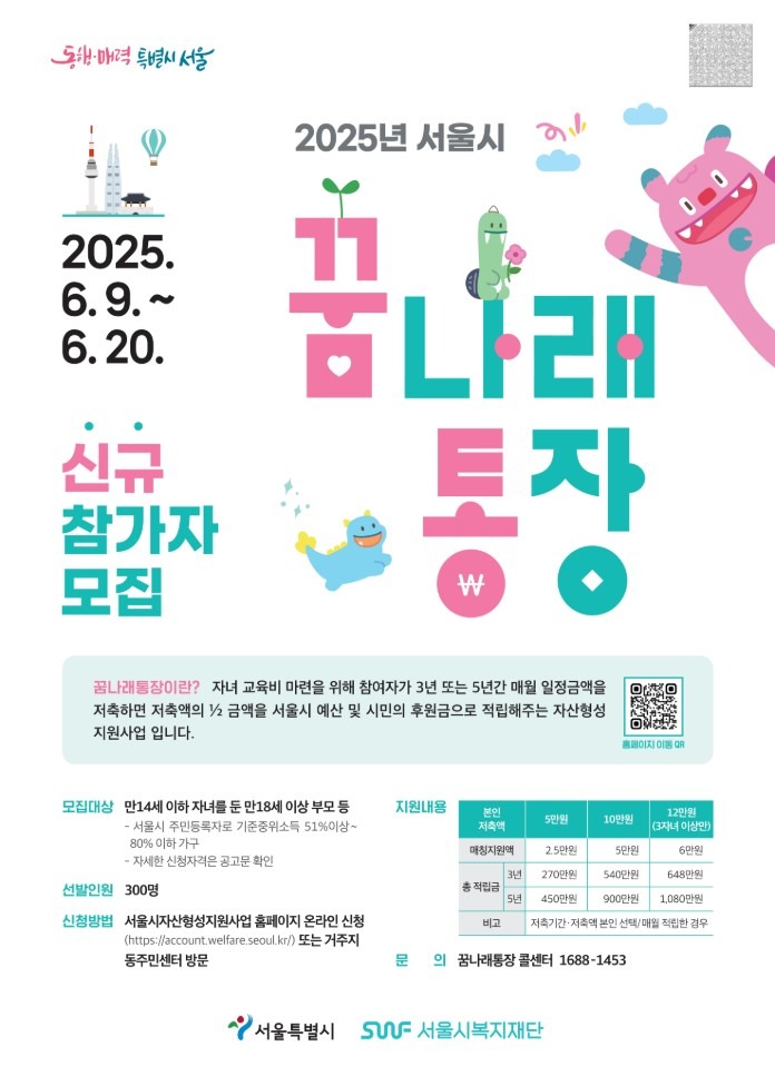 서울시 꿈나래 통장 신청 방법 및 혜택