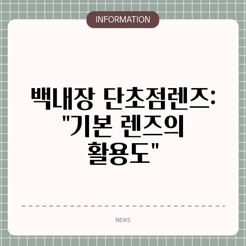 백내장 단초점렌즈: 