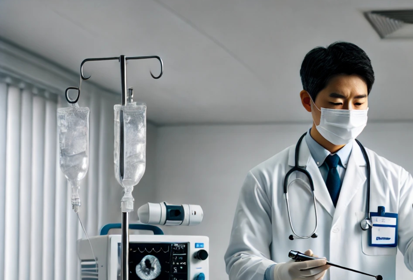 내시경하는 의사 모습