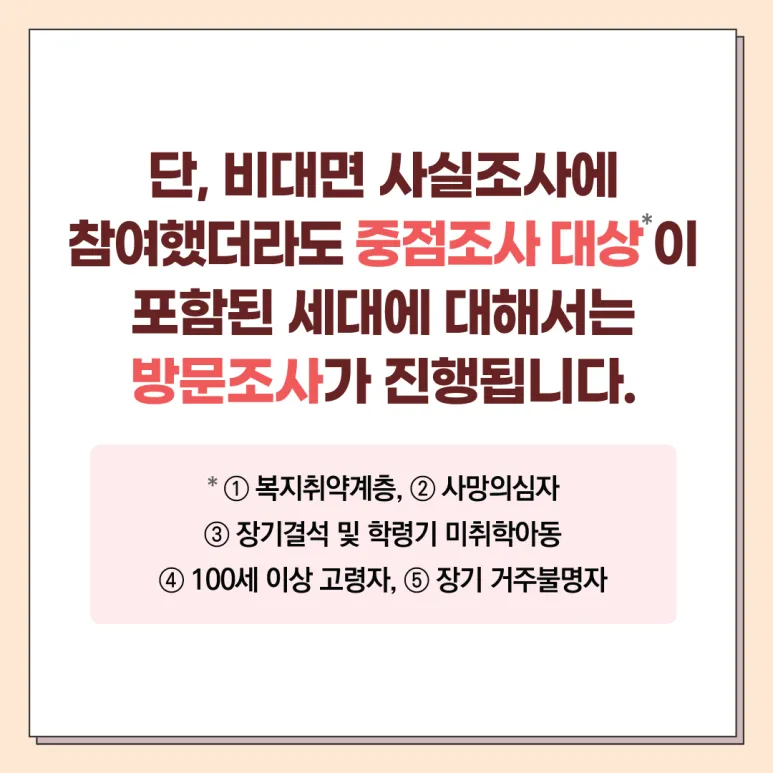 반드시 방문조사 받아야하는 경우