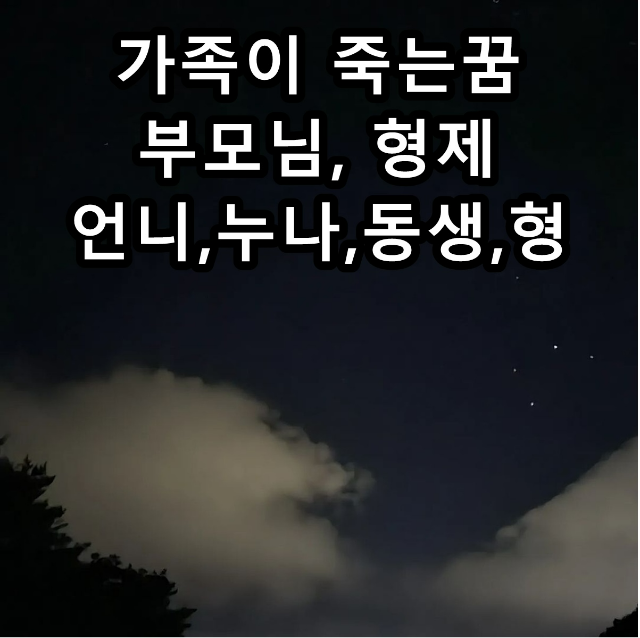형제 자매 부모 남편 가족 지인 애인 내가 죽는 꿈해몽 풀이