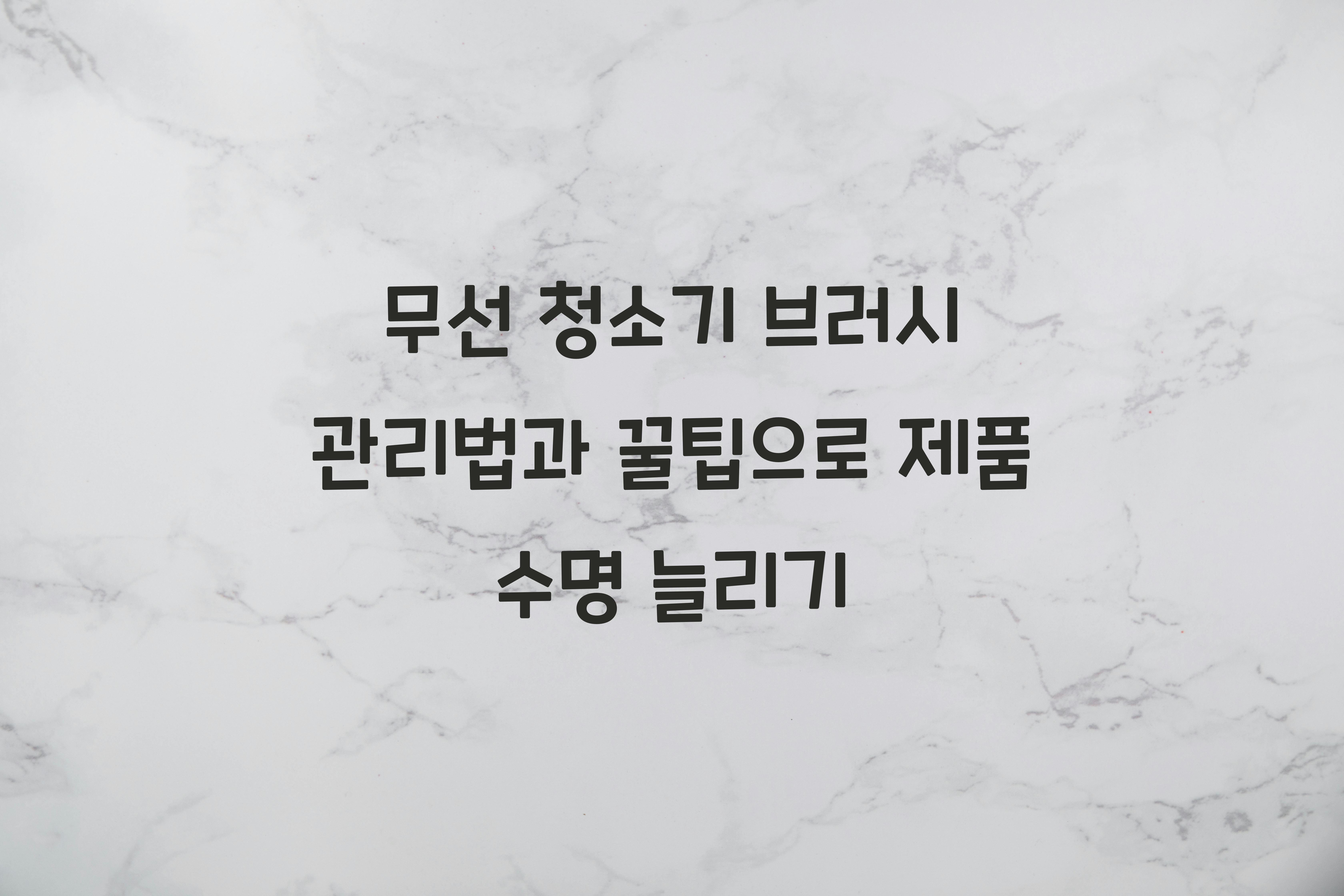 무선 청소기 브러시 관리법