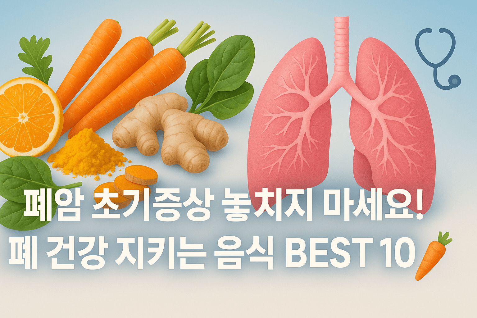 폐암 초기증상 놓치지 마세요! 폐 건강 지키는 음식 BEST 10 🩺🥕