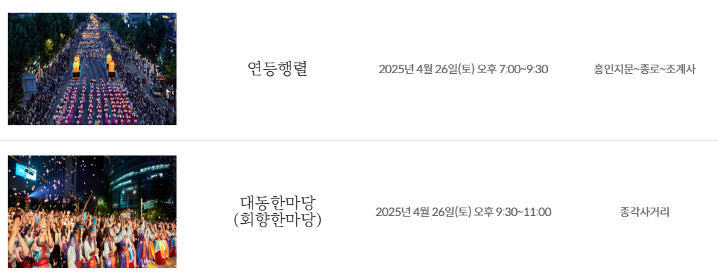 연등회 일정 소개