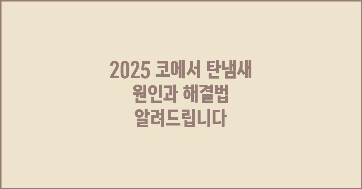 2025 코에서 탄냄새