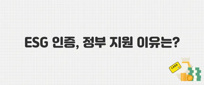 ESG 인증 비용, 정부가 지원하는 이유와 신청 시기