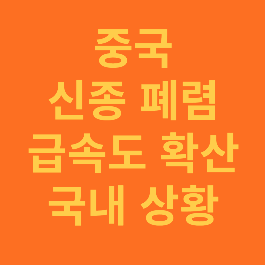 중국 신종 폐렴 확산, 국내 상황과 증상 및 예방법