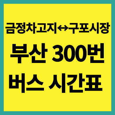부산 300번 버스 시간표