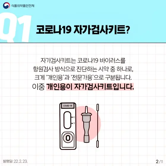 오미크론 코로나 자가검사키트