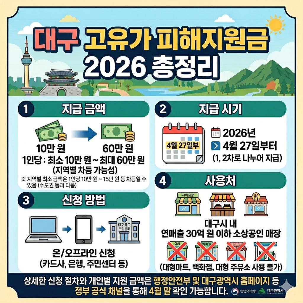 대구 고유가 지원금 신청하기