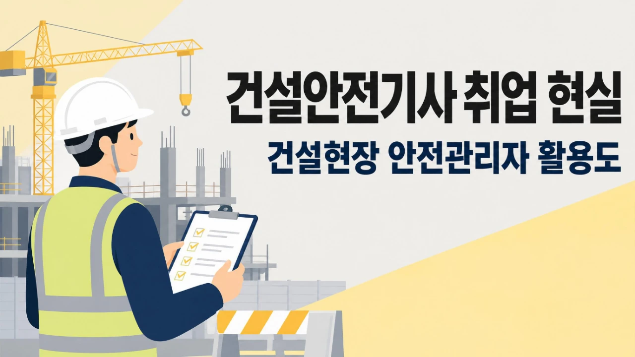 건설안전기사 취업 현실과 건설현장 안전관리자 활용도를 정리한 이미지