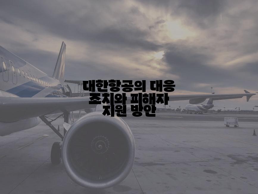 대한항공의 대응 조치와 피해자 지원 방안