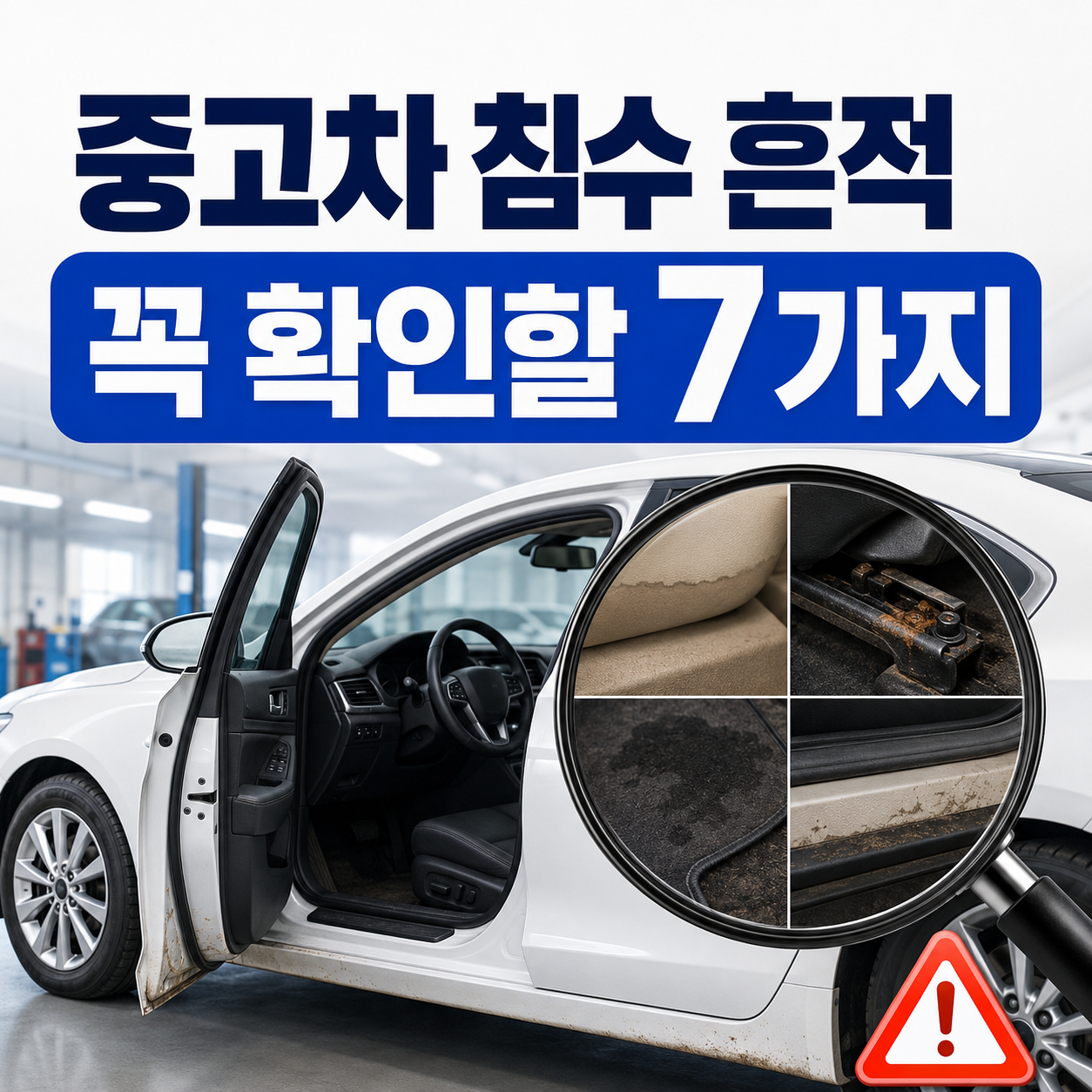 중고차를 살 때 침수차인지 확인할 수 있는 흔적 7가지 총정리