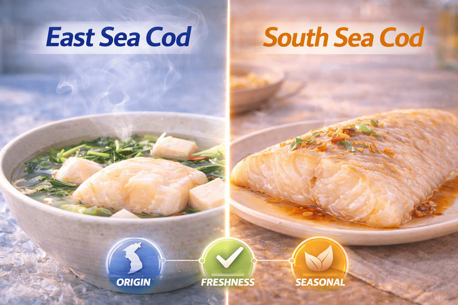 산지별 특징: 동해 대구와 남해 대구 비교