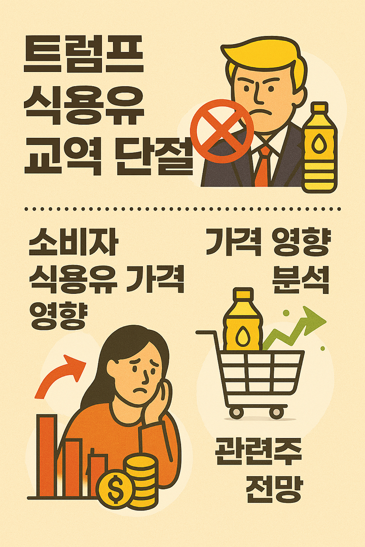 트럼프 식용유 교역 단절, 소비자 식용유 가격 영향, 관련주 전망