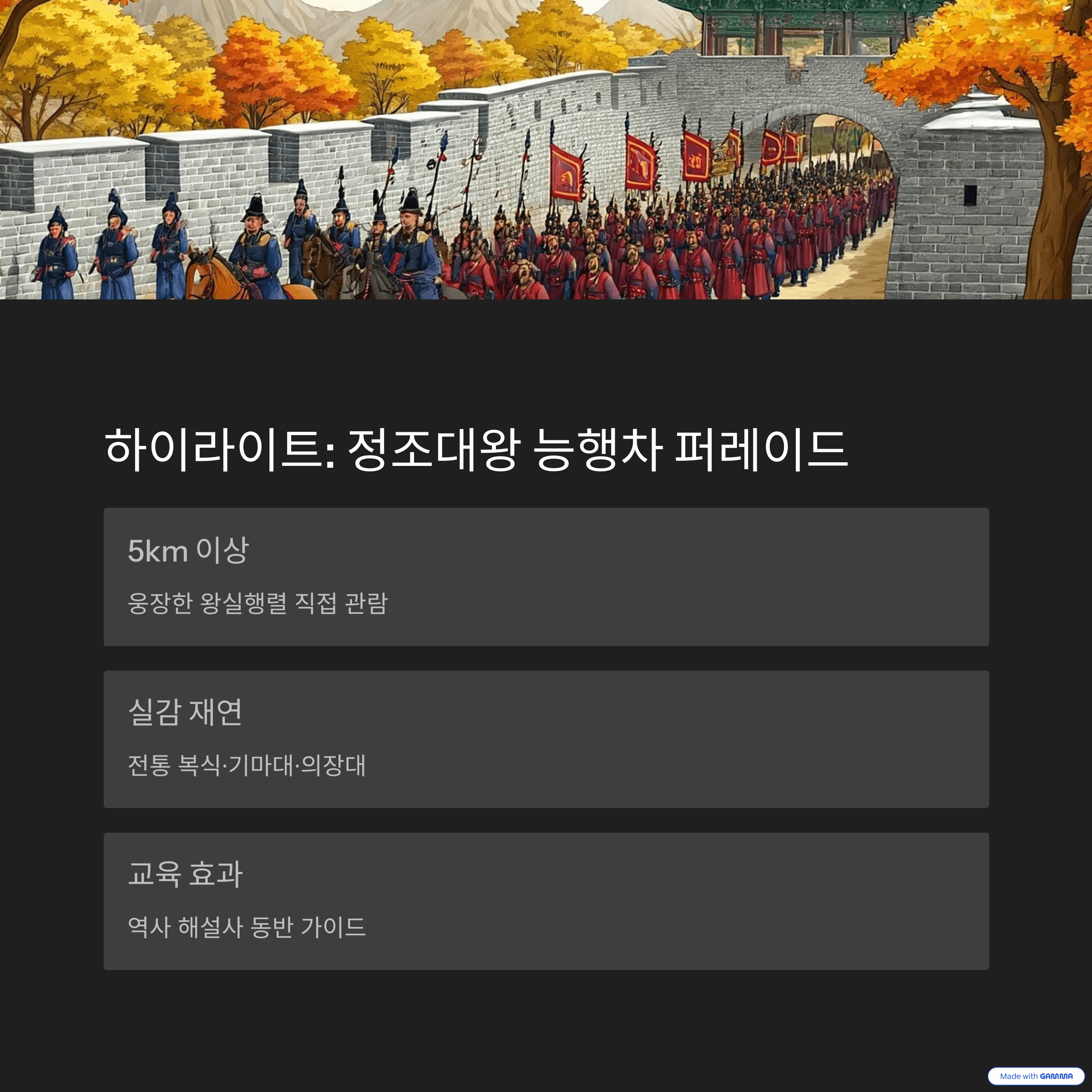 하이라이트: 정조대왕 능행차 퍼레이드