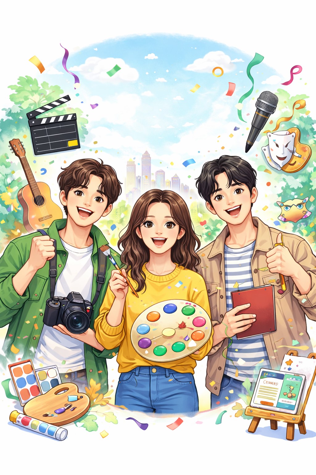 창조적 아이디어의 만남을 표현한 이미지