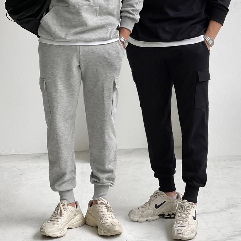 남자 조거팬츠 부드러운 기모 카고 조거 팬츠