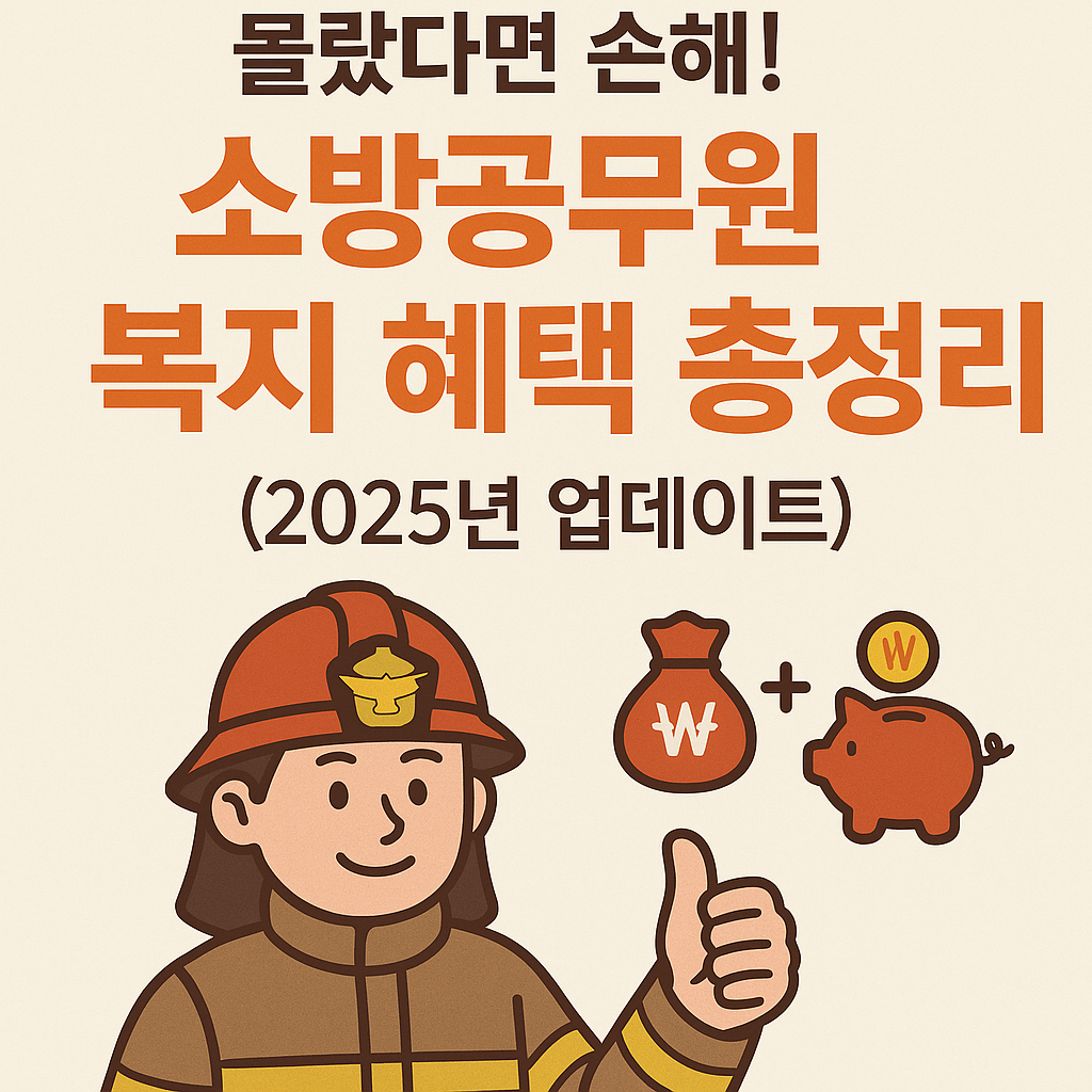 몰랐다면-손해-소방공무원-복지-혜택-총정리-2025년-업데이트-소방관-복지-금전적-지원-아이콘-엄지척-하는-소방관-일러스트