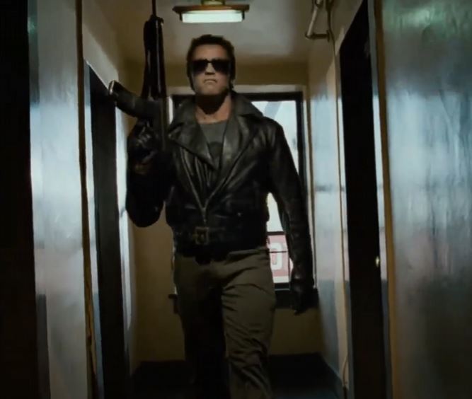 Terminator walking inside the building