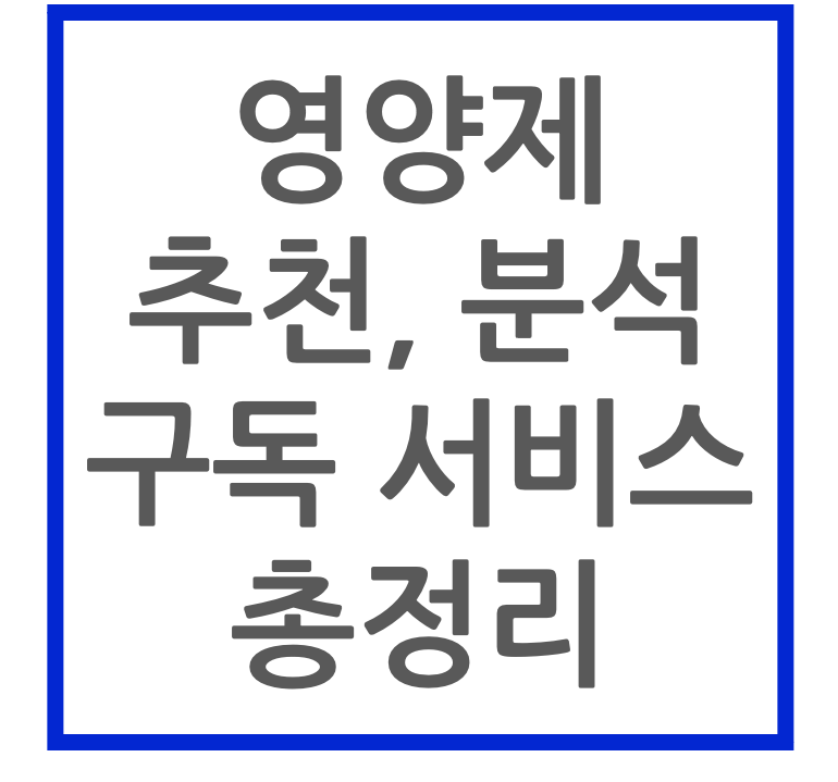 영양제 추천, 분석 구독서비스 총정리