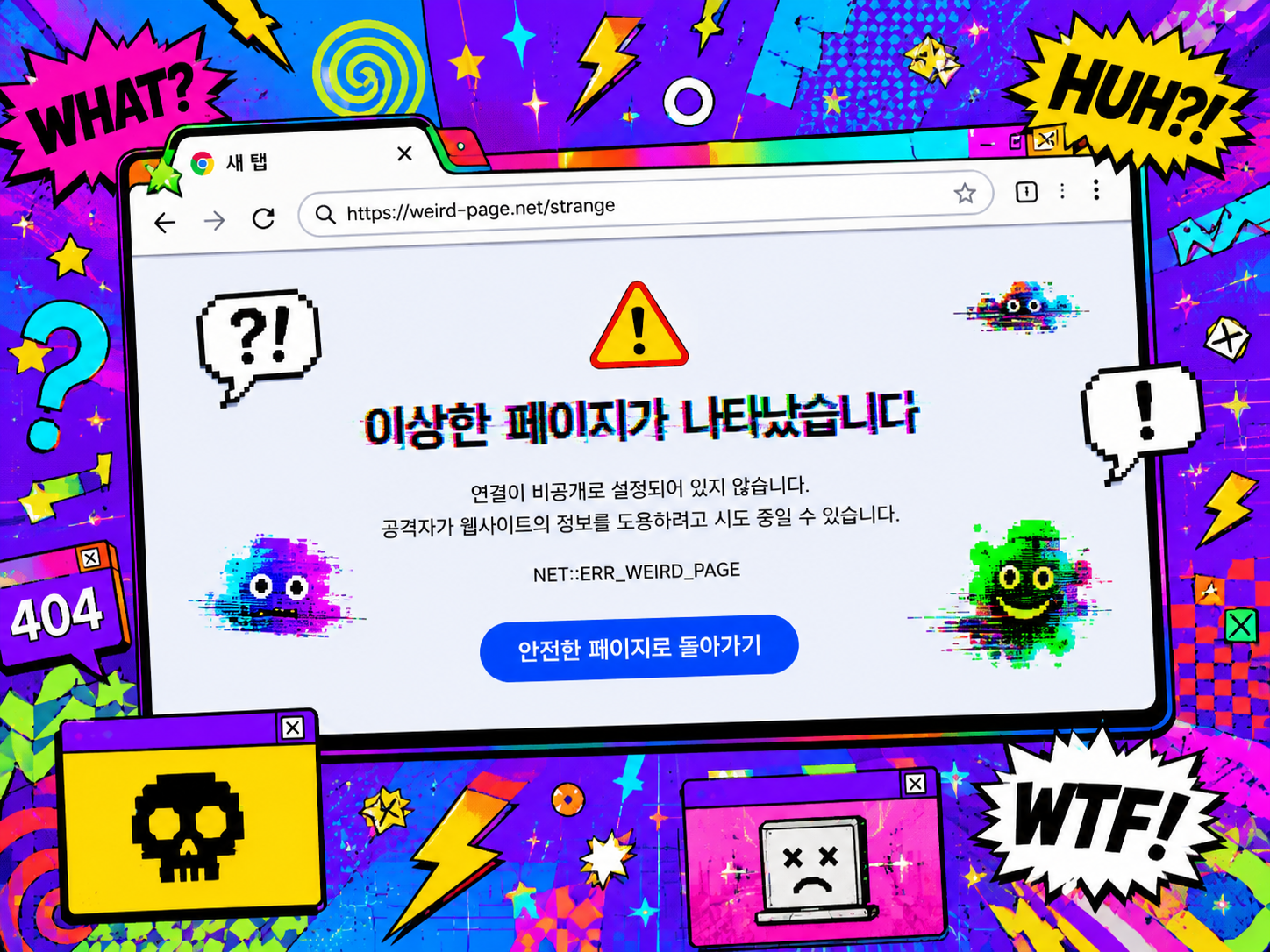 크롬 새탭 이상한 페이지 뜸