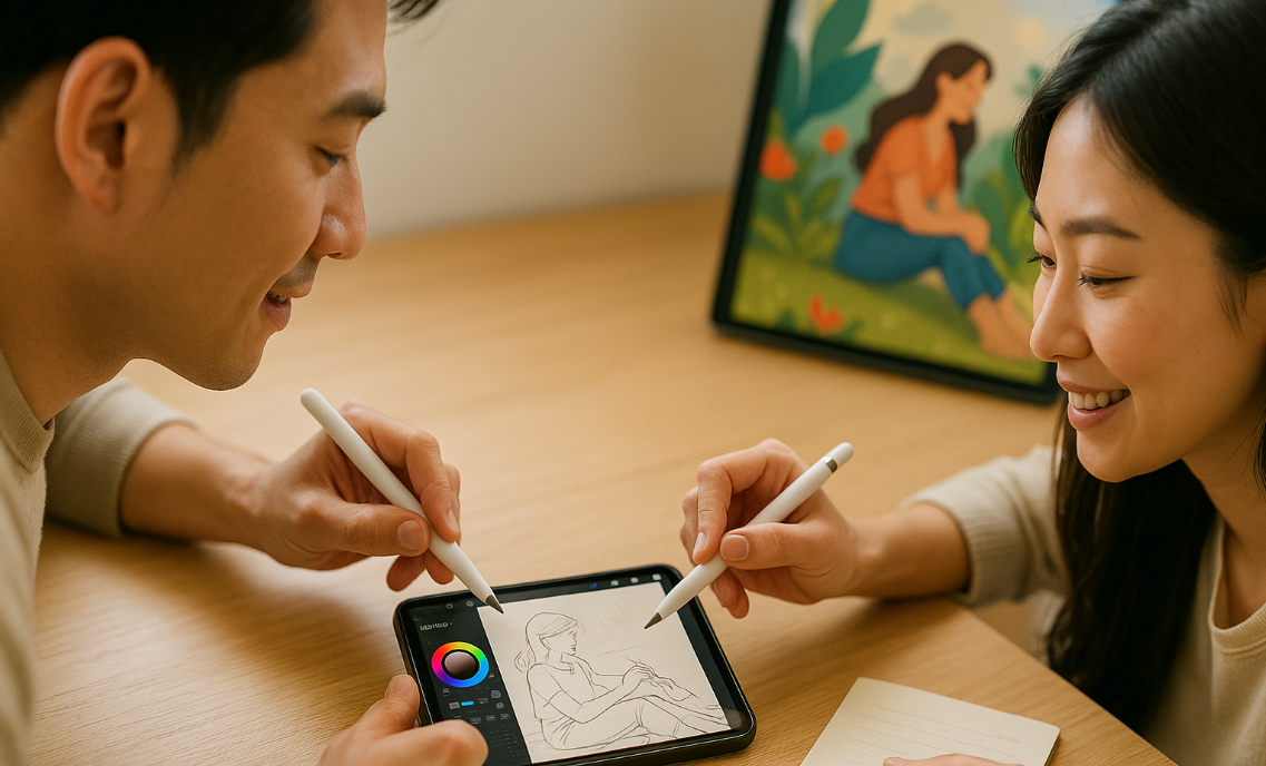 디지털 스케치를 함께하는 크리에이티브 듀오