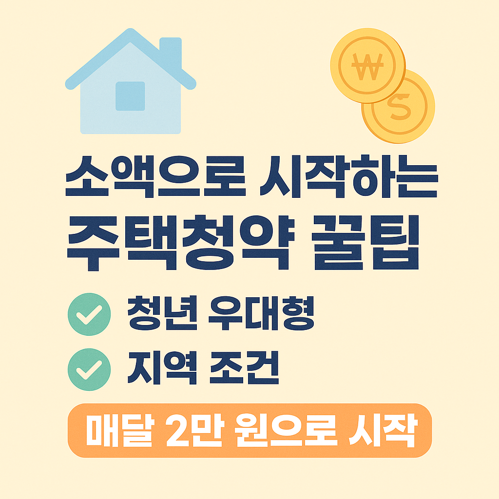 소액으로 시작하는 주택청약 꿀팁