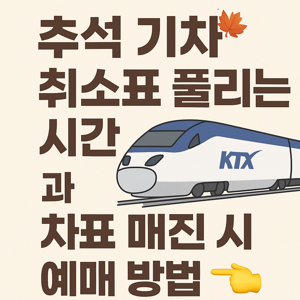 추석 기차 취소표 풀리는 시간과 차표 매진시 예매 방법 (ktx)