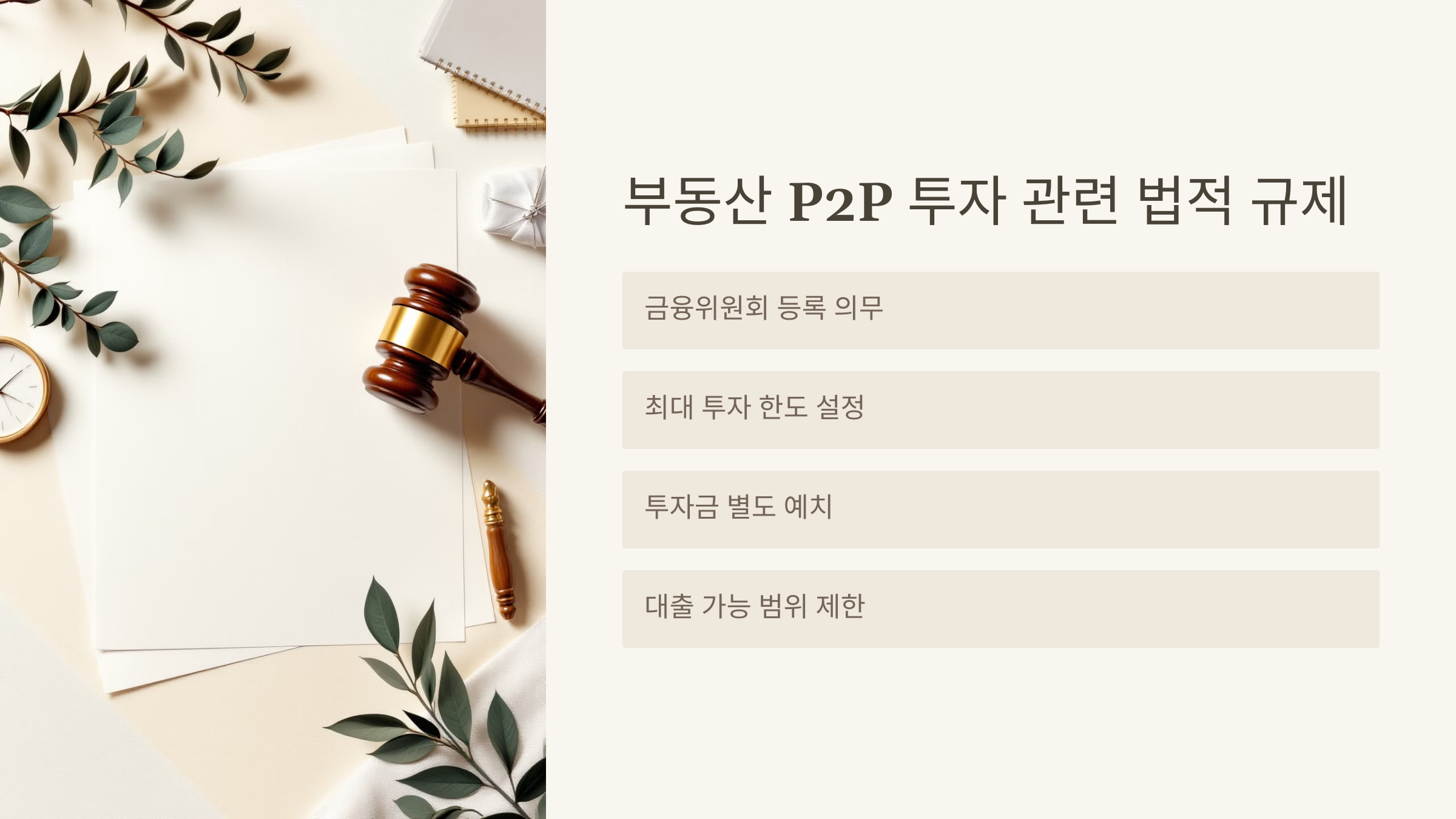 부동산 P2P 투자 관련 법적 규제